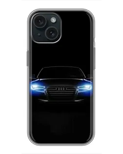 Чохол для iPhone 14 з картинкою «Audi в неоні»