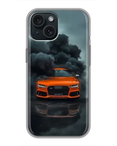 Чохол для iPhone 14 з картинкою «Audi у хмарах диму»