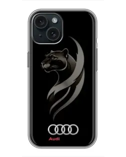 Чохол для iPhone 14 з картинкою «Графіка — пантера та Audi»
