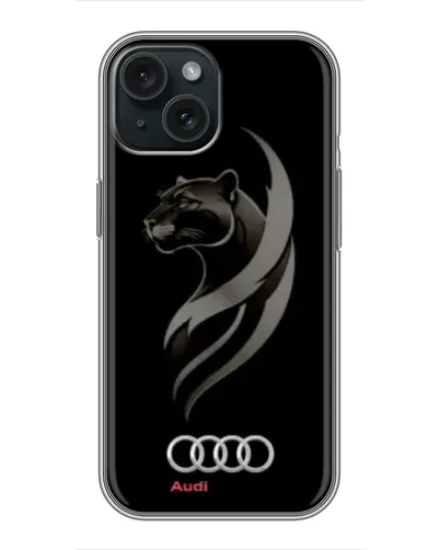 Чохол для iPhone 14 з картинкою «Графіка — пантера та Audi»