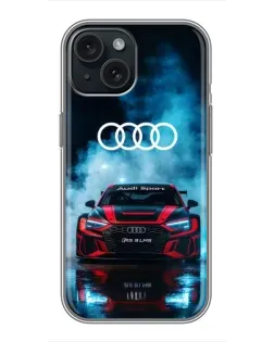 Чохол для iPhone 14 з картинкою «Audi Sport — неон»