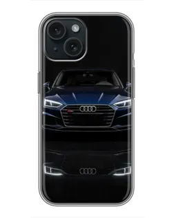 Чохол для iPhone 14 з картинкою «Audi — нічне відображення»