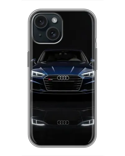 Чохол для iPhone 14 з картинкою «Audi — нічне відображення»