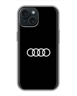 Чохол для iPhone 14 з картинкою «Audi White Logo»