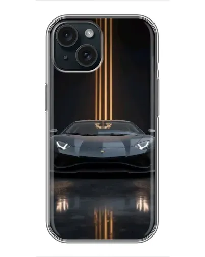 Чохол для iPhone 14 з картинкою «Lamborghini золоті лінії»