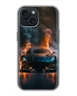 Чохол для iPhone 14 з картинкою «Lamborghini димна естетика»