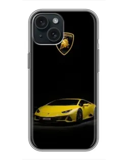 Чохол для iPhone 14 з картинкою «Lamborghini жовтий акцент»