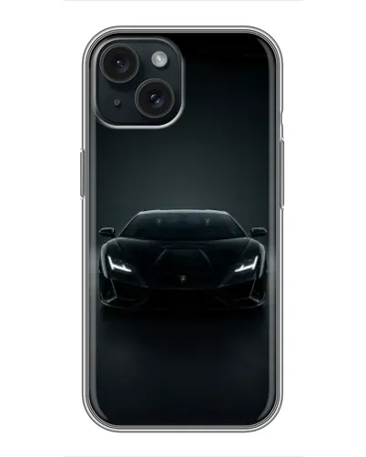 Чохол для iPhone 14 з картинкою «Чорний Lamborghini Aventador»