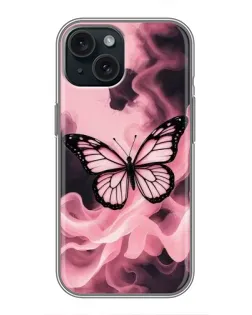 Чохол для iPhone 14 з картинкою «Метелик у диму»