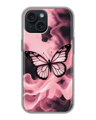 Чохол для iPhone 14 з картинкою «Метелик у диму»