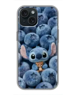 Чехол для iPhone 14 с картинкой «Стич и голубика»