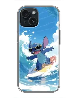 Чехол для iPhone 14 с картинкой «Стич на волне»
