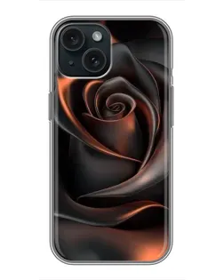 Чохол для iPhone 14 з картинкою «Шовкова чорна троянда»