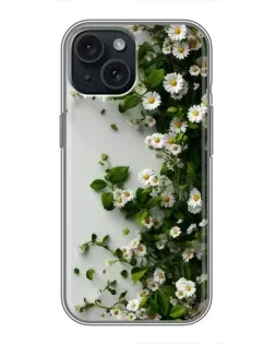 Чохол для iPhone 14 з картинкою «Гілка дрібних білих квітів»