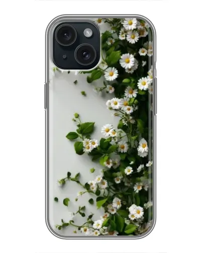 Чохол для iPhone 14 з картинкою «Гілка дрібних білих квітів»