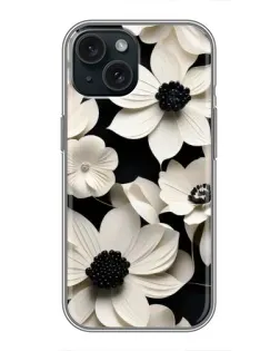 Чохол для iPhone 14 з картинкою «Об'ємні білі квіти»