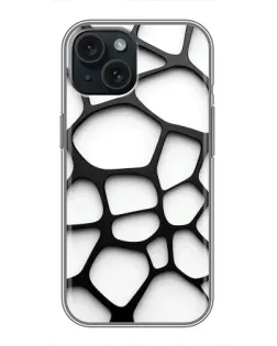 Чохол для iPhone 14 з картинкою «Біла об'ємна сітка»