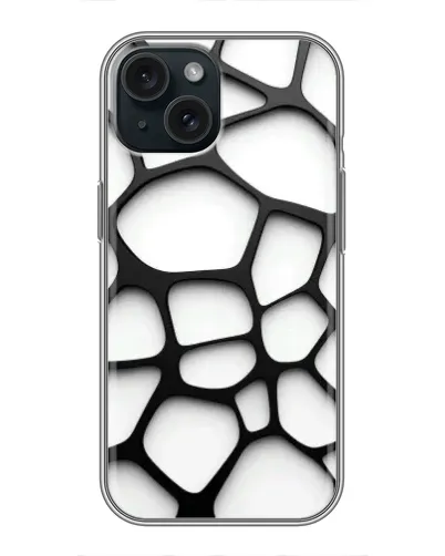 Чохол для iPhone 14 з картинкою «Біла об'ємна сітка»