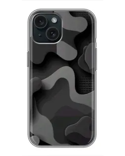 Чохол для iPhone 14 з картинкою «Темний абстрактний камуфляж»
