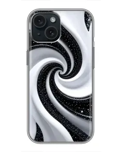 Чохол для iPhone 14 з картинкою «Чорно-біла спіраль»