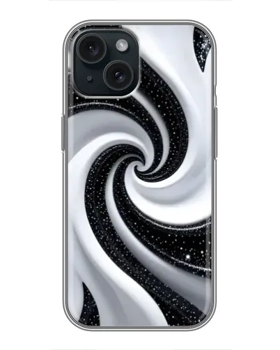 Чохол для iPhone 14 з картинкою «Чорно-біла спіраль»