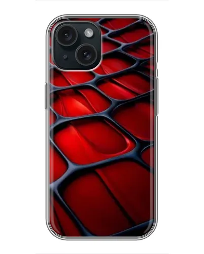 Чохол для iPhone 14 з картинкою «Червона глянцева сітка»