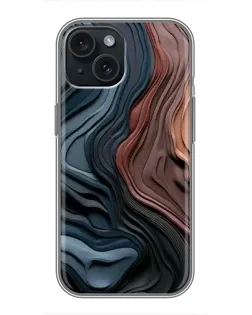 Чохол для iPhone 14 з картинкою «Кольорові хвилі каньйону»