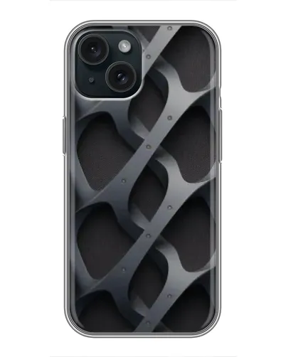Чохол для iPhone 14 з картинкою «Об'ємне сіре плетіння»