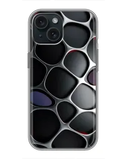 Чохол для iPhone 14 з картинкою «Об'ємна темна решітка»