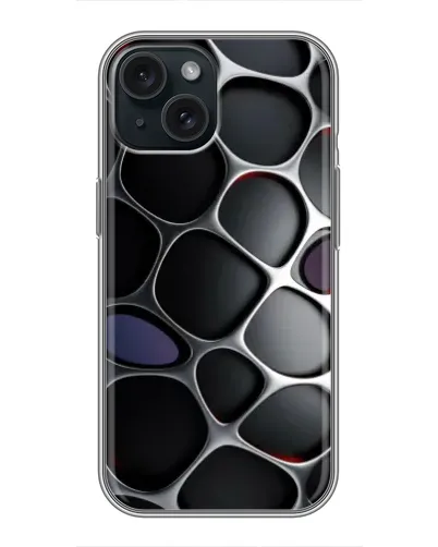 Чохол для iPhone 14 з картинкою «Об'ємна темна решітка»