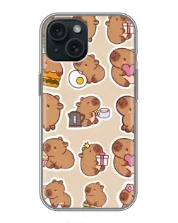 Чохол для iPhone 14 з картинкою «Капібари паттерн»
