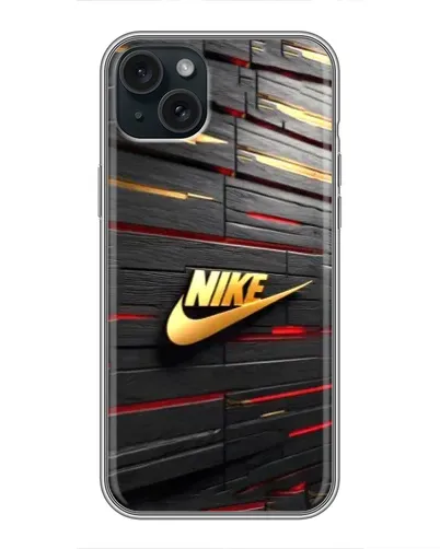 Чохол для iPhone 14 Plus з картинкою «Золотий Nike на металі» Чохол для iPhone 14 Plus з картинкою «Золотий Nike на металі»