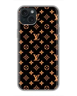Чохол для iPhone 14 Plus з картинкою «Золота монограма LV»