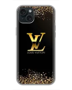 Чохол для iPhone 14 Plus з картинкою «LV — золоті іскри»