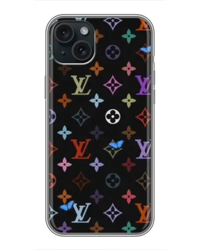 Чохол для iPhone 14 Plus з картинкою «Кольорова монограма LV»