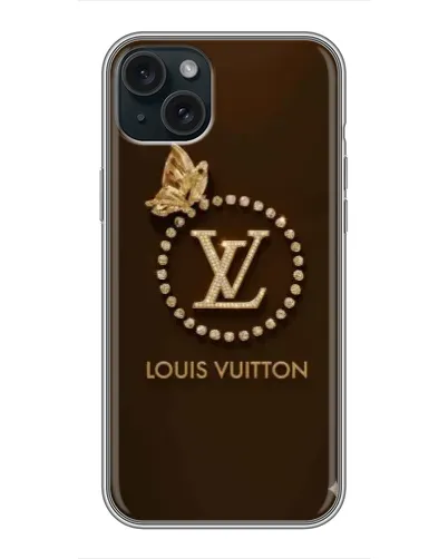 Чохол для iPhone 14 Plus з картинкою «LV — золота печатка»
