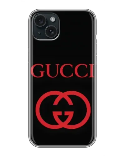 Чохол для iPhone 14 Plus з картинкою «Gucci — червоний логотип»