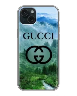 Чохол для iPhone 14 Plus з картинкою «Gucci — гірський пейзаж»