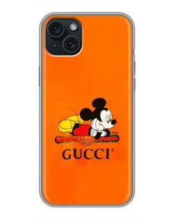 Чохол для iPhone 14 Plus з картинкою «Міккі Маус Gucci — помаранч»