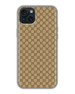 Чохол для iPhone 14 Plus з картинкою «Gucci — класичний беж»