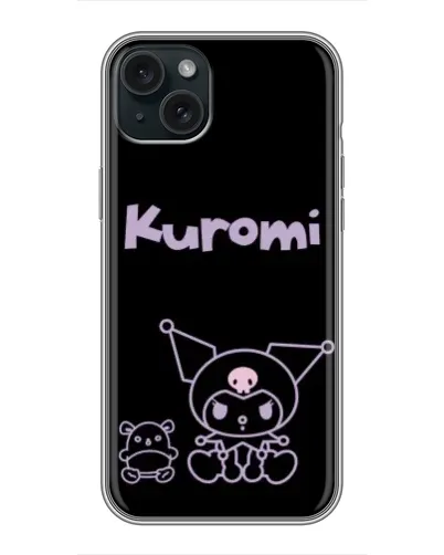 Чохол для iPhone 14 Plus з картинкою «Kuromi — чорний мінімалізм»