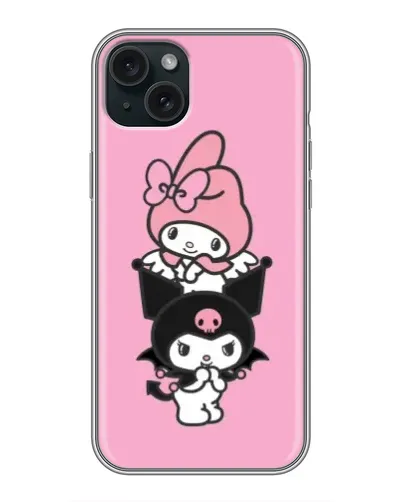Чохол для iPhone 14 Plus з картинкою «Тріо My Melody та Kuromi»