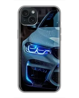 Чохол для iPhone 14 Plus з картинкою «Погляд BMW з синіми фарами» Чохол для iPhone 14 Plus з картинкою «Погляд BMW з синіми фарами»