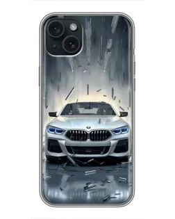 Чохол для iPhone 14 Plus з картинкою «BMW у світлі фар»