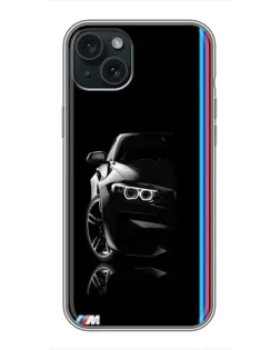 Чохол для iPhone 14 Plus з картинкою «Силует BMW в темряві»