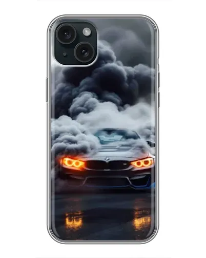 Чохол для iPhone 14 Plus з картинкою «BMW у диму»