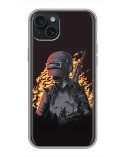 Чохол для iPhone 14 Plus з картинкою «PUBG — вогняний силует»