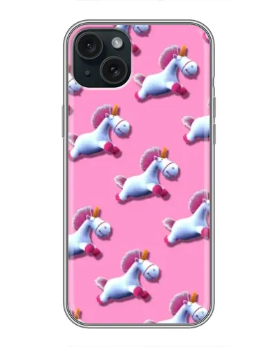 Чохол для iPhone 14 Plus з картинкою «Єдинороги на рожевому»