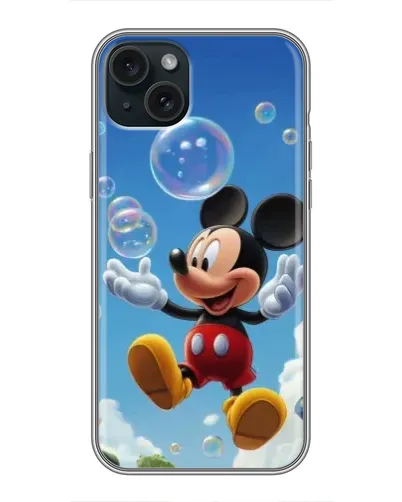 Чохол для iPhone 14 Plus з картинкою «Mickey та мильні бульбашки»