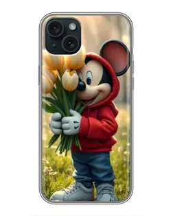 Чохол для iPhone 14 Plus з картинкою «Міккі з тюльпанами» Чохол для iPhone 14 Plus з картинкою «Міккі з тюльпанами»